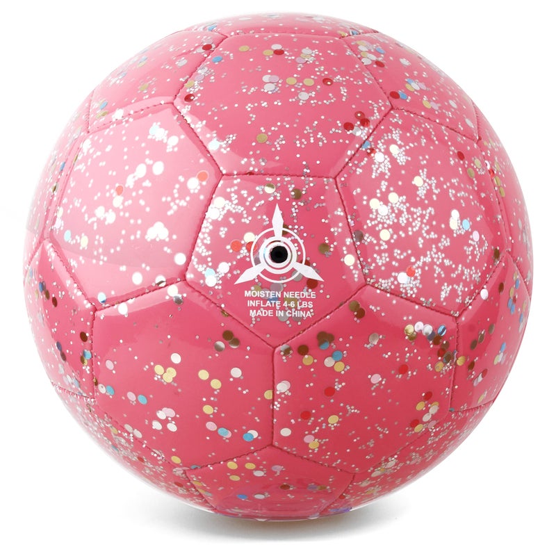 Picador PP PICADOR Size 3 Soccer Ball Glitter Pink Soccer Balls for Kids Ages 3-6 6-8 8-10 Boys Girls Sports Training & Outdoor Play with Pump Gift - Image 5